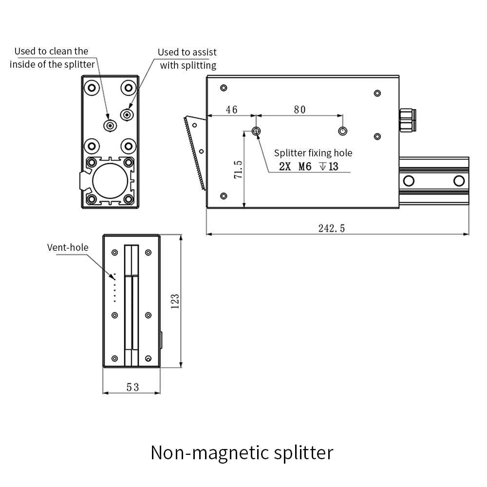 BORUNTE ikke-magnetisk splitter