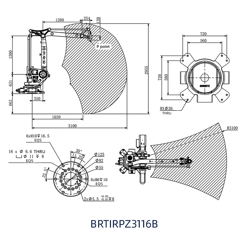 BRTIRPZ3116B four axis robot