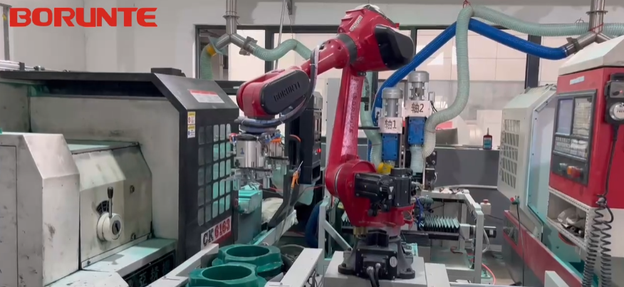 industrial robot work with other automatic machine