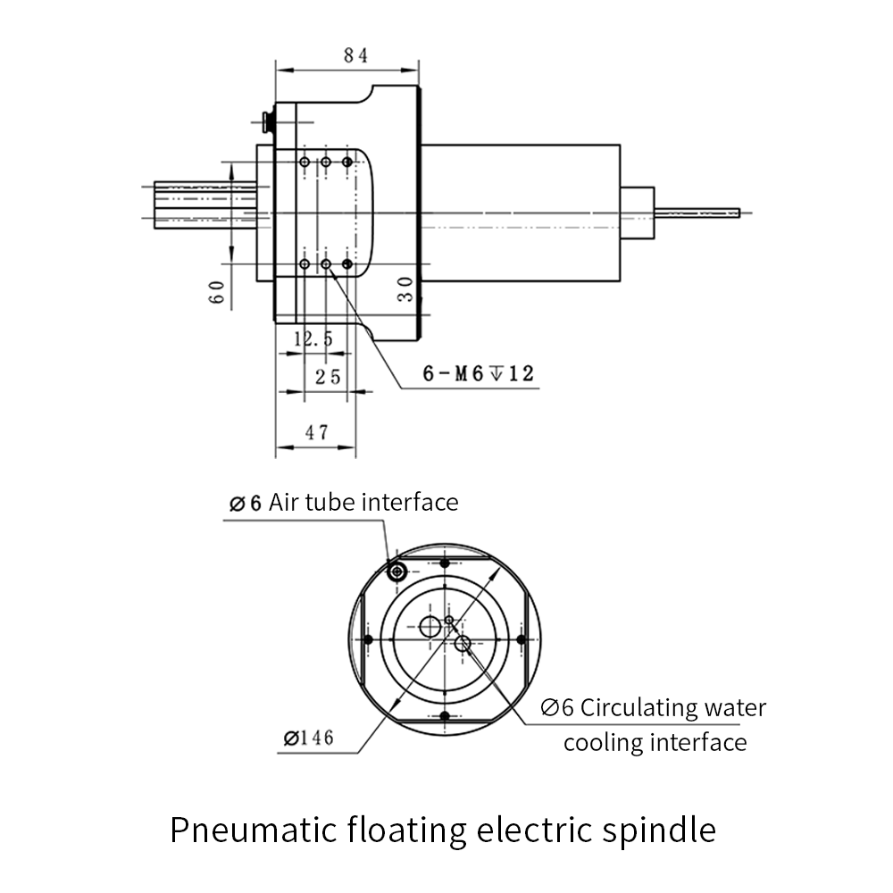 pneumatic floating electric spindle